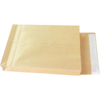 Paquet de 50 pochettes kraft armé brun 3 soufflets 260x330 120g/m² bande de protection 