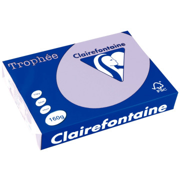 Paquet de 250 feuilles de papier 160g de format A4 lilas TROPHEE CLAIREFONTAINE