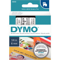 Ruban cassette Dymo 6 mm x 7 m noir et transparent 