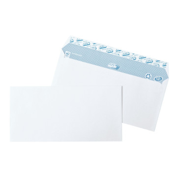 Boîte de 500 Enveloppes blanches DL 110x220 90g/m² bande de protection