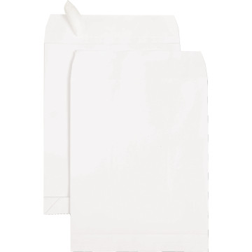 Paquet de 50 pochettes kraft blanc à 3 soufflets 260x330 120g/m² bande de protection