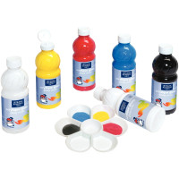 Carton de 6 flacons 500ml d'acrylique Glossy Lefranc Bourgeois, couleurs vives assorties 