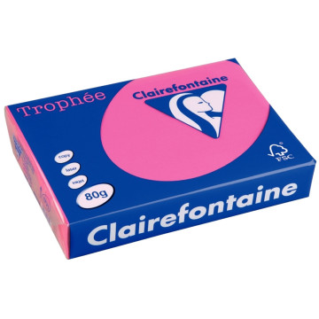 Ramette de 500 feuilles de papier 80g de format A3 fuchsia TROPHEE CLAIREFONTAINE