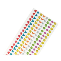 Pochette de 320 pierres Époxy adhésives formes géométriques couleurs assorties 