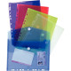 Paquet de 5 enveloppes perforées en polypropylène 20/100ème format A4 coloris assortis 