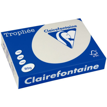 Rame de 500 feuilles de papier 80g de format A3 gris perle TROPHEE CLAIREFONTAINE