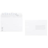 Boîte de 500 enveloppes vélin blanches C5 162x229 90g/m² fenêtre 45x100 bande de protection 