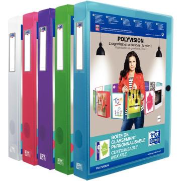 Boite de classement personnalisable dos de 40 mm format 24x32 cm coloris assortis