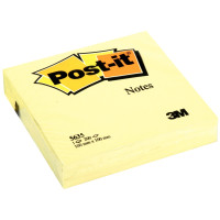 Bloc 200 feuilles notes repositionnables jaunes unies 100x100 mm 