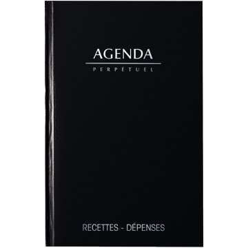 Agenda perpétuel de caisse 14 x 22 cm noir