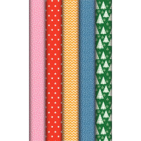 Boîte de 10 rouleaux de papier cadeau motifs assortis 2 x 0,70 m 