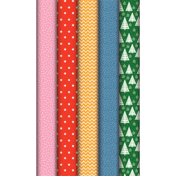 Boîte de 10 rouleaux de papier cadeau motifs assortis 2 x 0,70 m