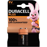 Blister de 1 pile 9 volts alcaline 6LR61 DURACELL à la marque PLUS 