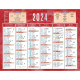 Calendrier semestriel 13,5 x 17,5 cm rouge 