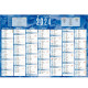 Calendrier semestriel 38,5 x 54 cm bleu 