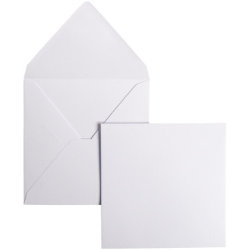 Paquet de 20 enveloppes Pollen Clairefontaine format 14 x 14 cm 120g blanc