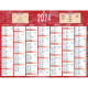 Calendrier semestriel 32 x 42 cm rouge