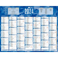 Calendrier semestriel 21 x 26,5 cm bleu 