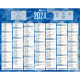 Calendrier semestriel 21 x 26,5 cm bleu