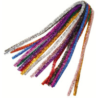 Sachet de 10 chenilles métallisées diamètre 9 mm et longueur 50 cm couleurs assorties 