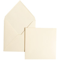 Paquet de 20 enveloppes Pollen Clairefontaine, format 16 x 16 cm, 120 g.  Ivoire 