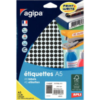 Etui de 2940 pastilles adhésives diamètre 8 mm noir 