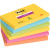 Paquet de 6 blocs de 90 feuilles Super Sticky post-it, 76 x 127 mm, couleurs CARNIVAL : jaune, turquoise, vert, rose néon et ora