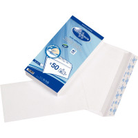 Paquet de 50 enveloppes blanches DL 110x220 80g/m² bande de protection 