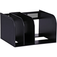 Porte-revues 3 compartiments OPTIMO 30x18x25cm noir 