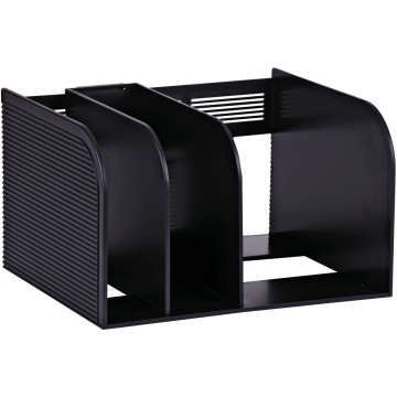 Porte-revues 3 compartiments OPTIMO 30x18x25cm noir