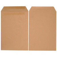 Boîte de 250 pochettes kraft 260x330 90g/m² bande de protection 