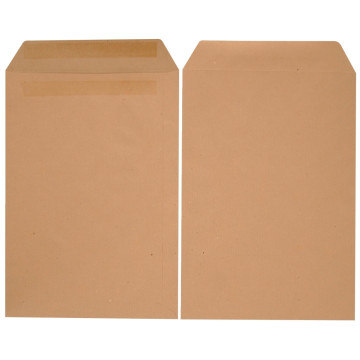 Boîte de 250 pochettes kraft 260x330 90g/m² bande de protection