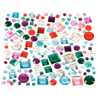 Sachet de 800 pierres décoratives en plastique à coller formes géométriques assorties 