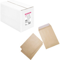 Boîte de 250 pochettes kraft C4 229x324 90g/m² bande de protection 