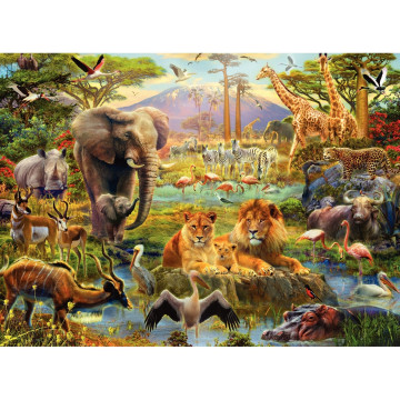 Puzzle XXL 200 pièces, les animaux de la savane