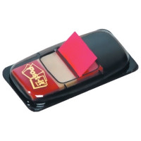 Carte de 50 index post-it repositionnables 25,4 x 43 mm rouge 