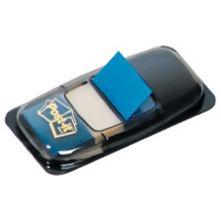 Carte de 50 index post-it repositionnables 25,4 x 43 mm bleu 