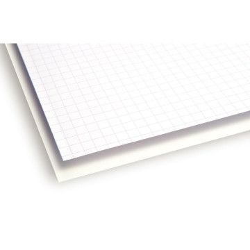 Paquet de 25 feuilles bristol 50x65 cm, 200 g quadrillé 5x5 blanc