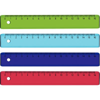 Lot de 36 règles en plastique 16cm coloris assortis 