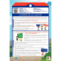 Poster en PVC 76x52cm la charte de la laïcité 