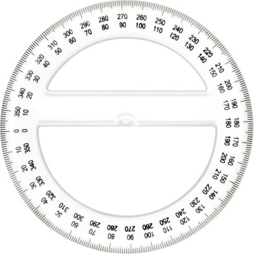 Rapporteur cristal 360 degrés 12cm