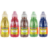 Lot de 5 flacons 250ml de peinture pailletée, assortiment 2 