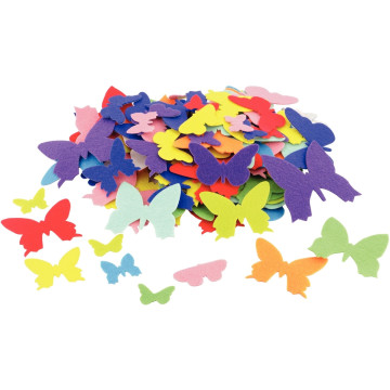 Sachet de 150 papillons en feutrine adhésives