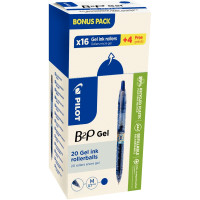 Ecopack 20 stylos gel B2P bleus dont 4 offerts 