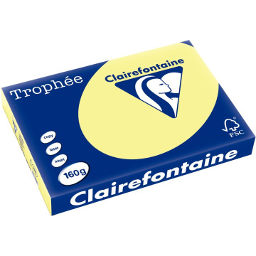 Paquet de 250 feuilles de papier 160g de format A3 jonquille TROPHEE CLAIREFONTAINE