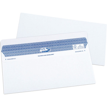 Boîte de 100 enveloppes blanches DL+ 112x225 90g/m² SECURE autocollante