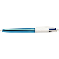 Stylo bille Bic 4 Colours Shine bleu métallisé 