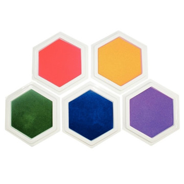 Lot de 5 encreurs diamètre 16cm, 5 couleurs assorties