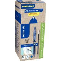 Pack de 10 stylos B2P gel + 10 recharges bleues 