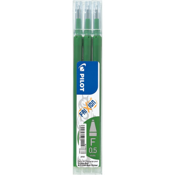 Etui de 3 recharges pour stylo Frixion pointe fine vert